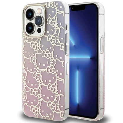 Hello Kitty IML Gradient Electrop Crowded Kitty Head Case for iPhone 15 Pro Max - Pink_0