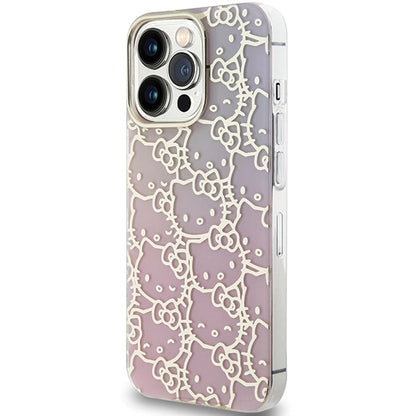 Hello Kitty IML Gradient Electrop Crowded Kitty Head Case for iPhone 15 Pro Max - Pink_1
