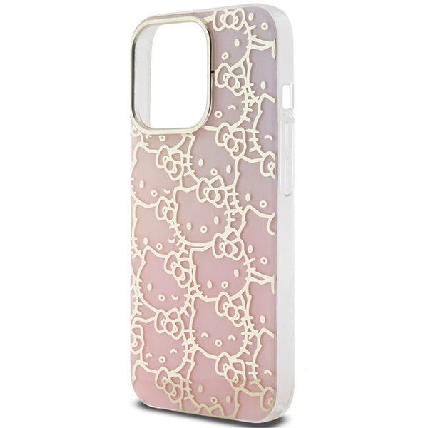 Hello Kitty IML Gradient Electrop Crowded Kitty Head Case for iPhone 15 Pro Max - Pink_5