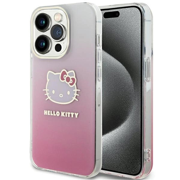 Hello Kitty IML Gradient Electrop Kitty Head case for iPhone 15 Pro Max - pink_0