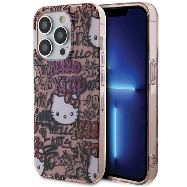 Hello Kitty IML Tags Graffiti case for iPhone 15 Pro Max - pink_0