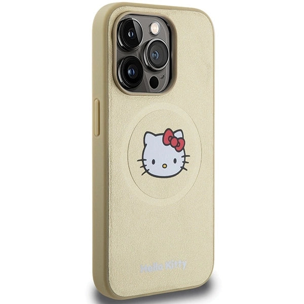Hello Kitty Leather Kitty Head MagSafe case for iPhone 13 Pro Max - gold_3