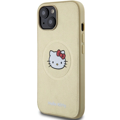 Hello Kitty Leather Kitty Head MagSafe case for iPhone 14 - gold_1