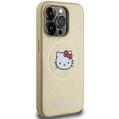Hello Kitty Leather Kitty Head MagSafe case for iPhone 15 Pro - gold_3
