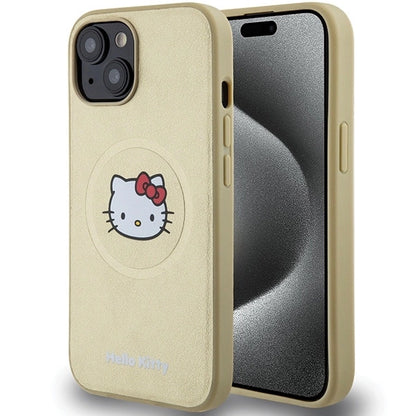 Hello Kitty Leather Kitty Head MagSafe case for iPhone 15 - gold_0