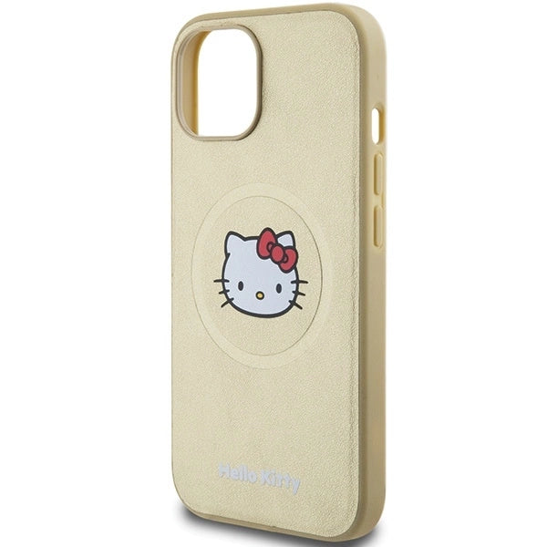 Hello Kitty Leather Kitty Head MagSafe case for iPhone 15 - gold_5