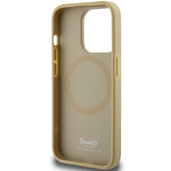 Hello Kitty Leather Kitty Head MagSafe case for iPhone 15 Pro Max - gold_6