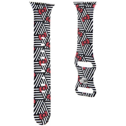 Hello Kitty Silicone Bows & Stripes Strap for Apple Watch 38/40/41mm - Black_2