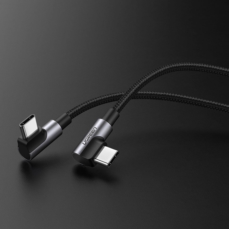 Ugreen US323 angled USB-C - USB-C PD QC cable 60W 3A 2m - black_1