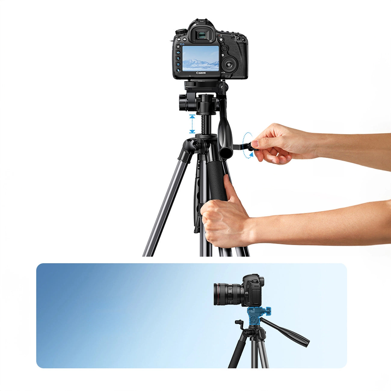 Professional Ugreen LP661 tripod for smartphones and cameras - black and gray_11