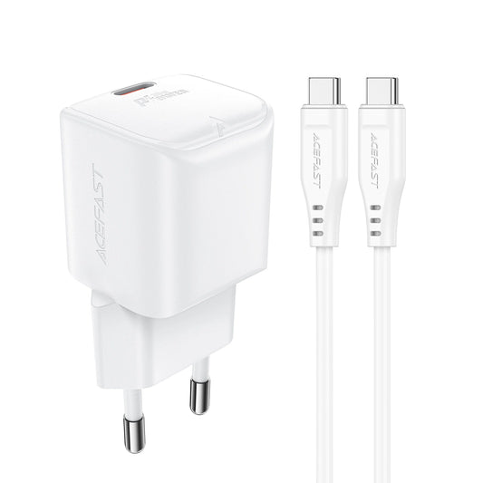 Acefast A77 Mini PD 30W GaN wall charger + USB-C cable - white_0