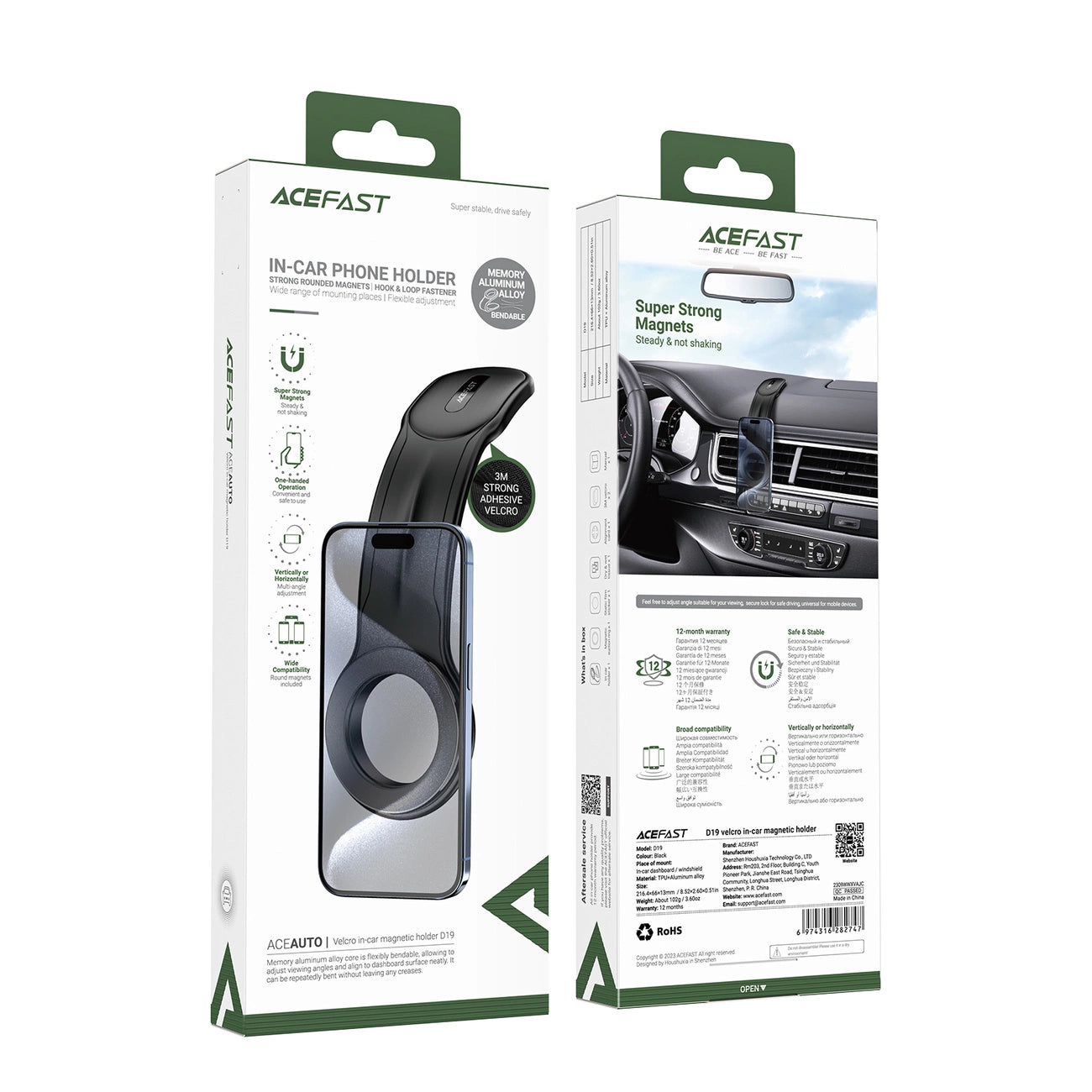 Acefast D19 magnetic car holder for the cockpit - black_6