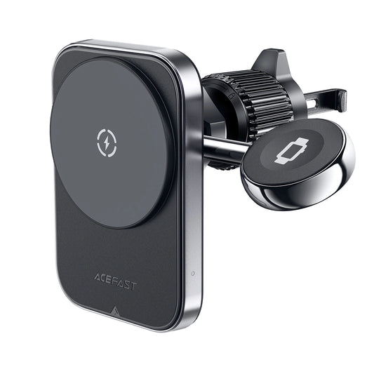 Acefast D18 car holder with MagSafe / Qi inductive charger + USB-A USB-C cable - black_0