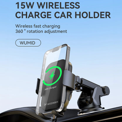 Wozinsky WUMID Phone Holder with 15W Inductive Charger for Car Dashboard - Black_4