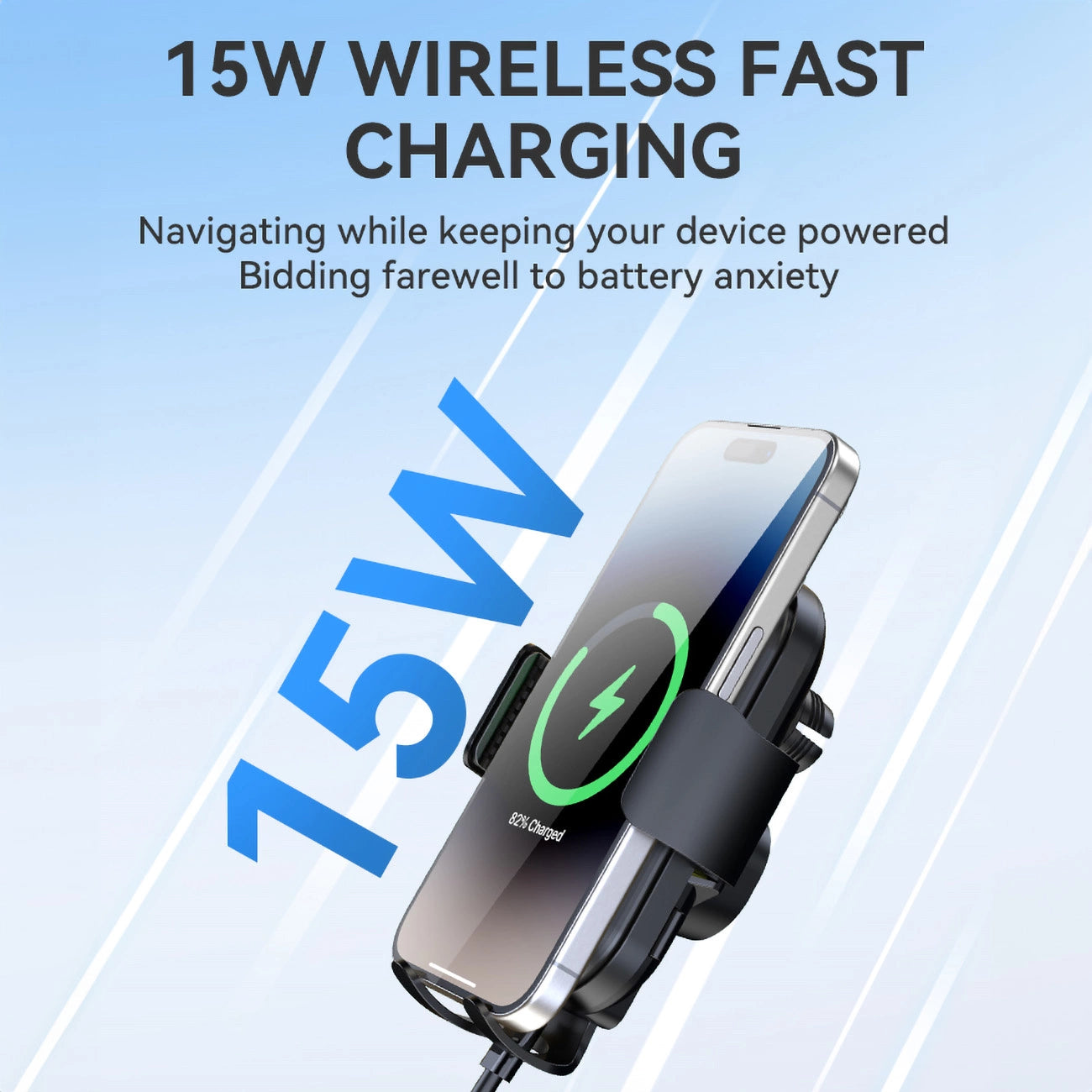 Wozinsky WUMID Phone Holder with 15W Inductive Charger for Car Dashboard - Black_5