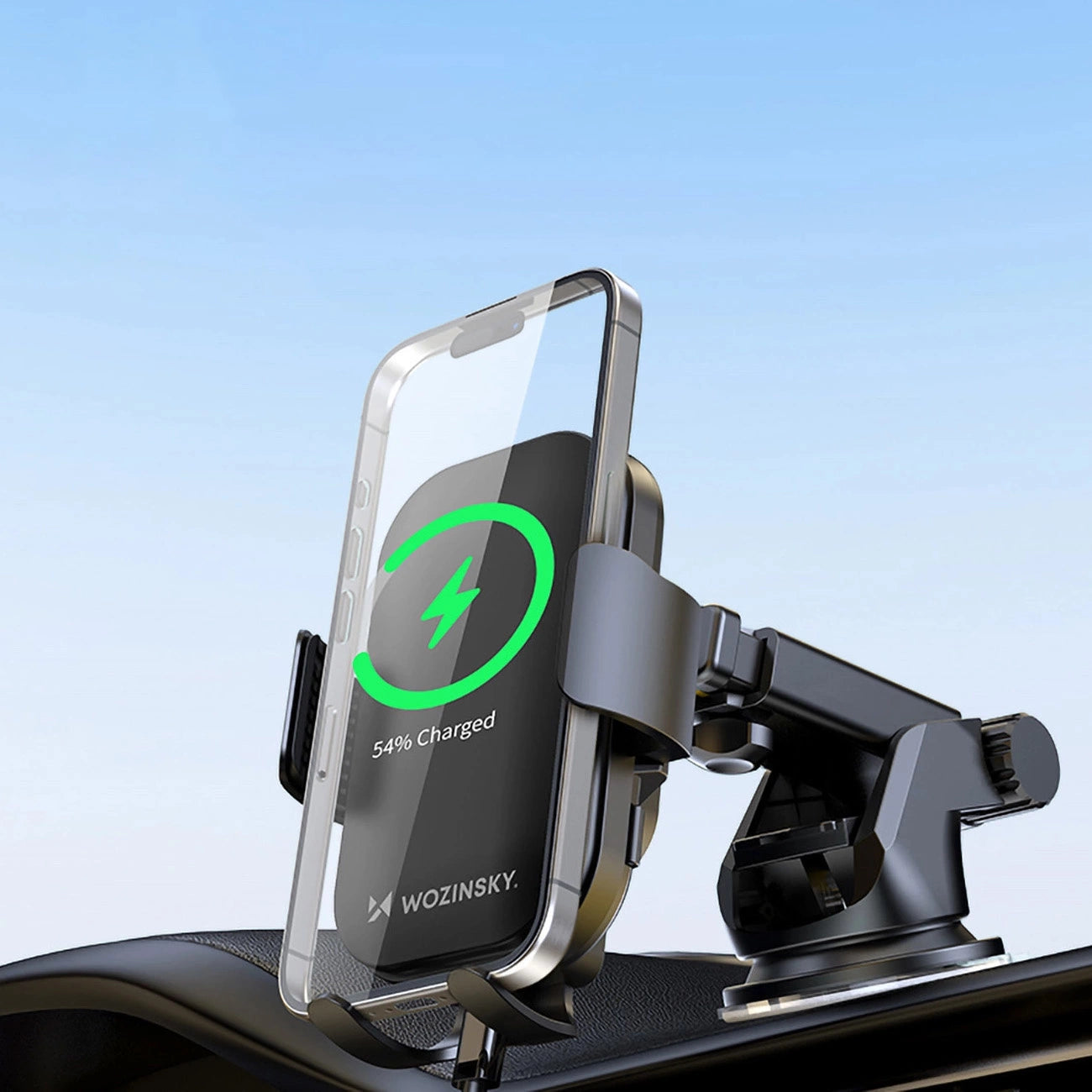 Wozinsky WUMID Phone Holder with 15W Inductive Charger for Car Dashboard - Black_8