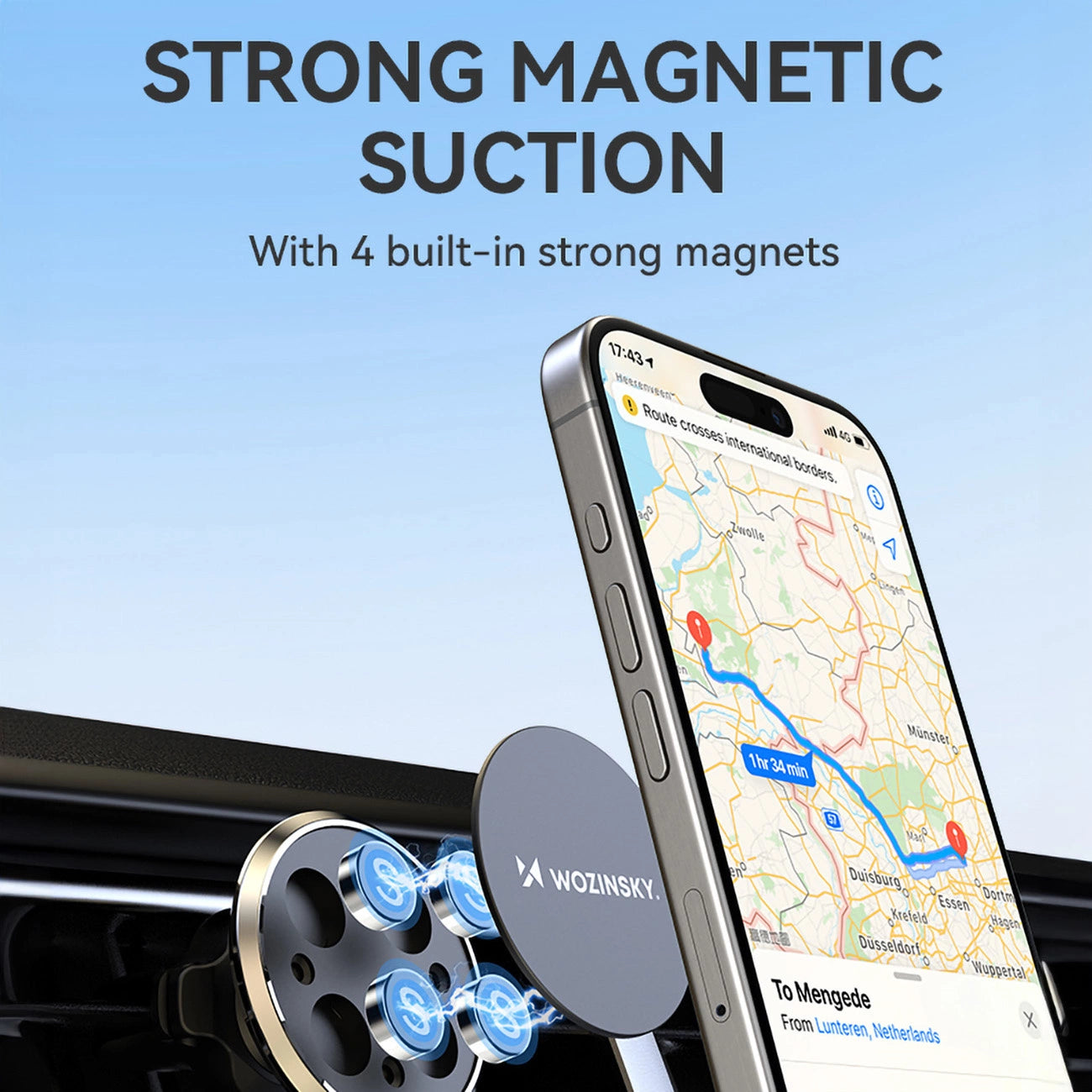 Wozinsky WUMKO magnetic phone holder for car air vent - black_6
