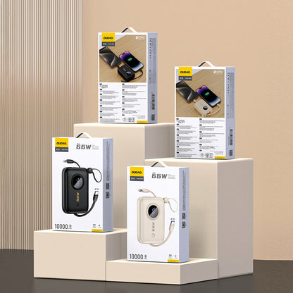 Dudao K14 10000mAh power bank with USB-C / Lightning cables - beige_4