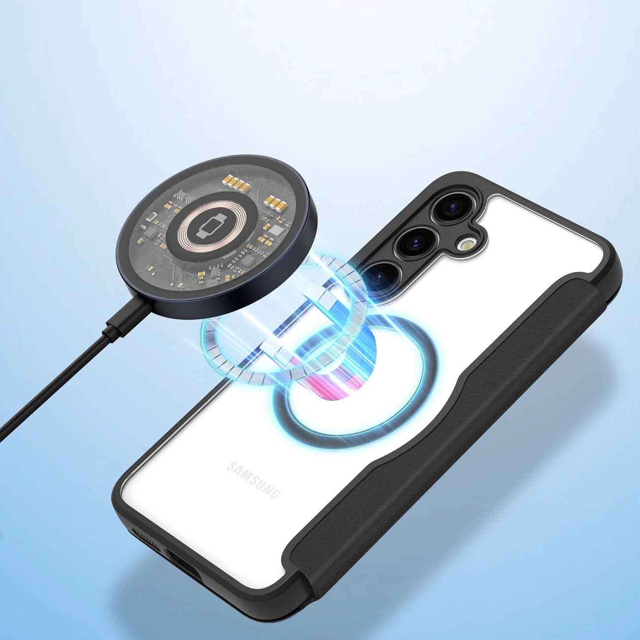 Dux Ducis Skin X Pro case for Samsung S24 with magnetic ring and flap - black_4
