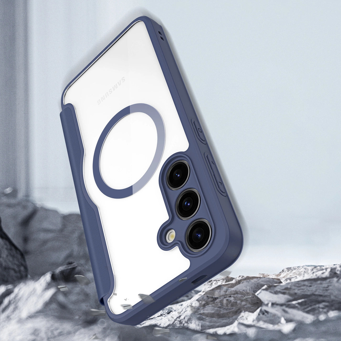 Dux Ducis Skin X Pro case for Samsung S24+ with magnetic ring and flap - blue_10