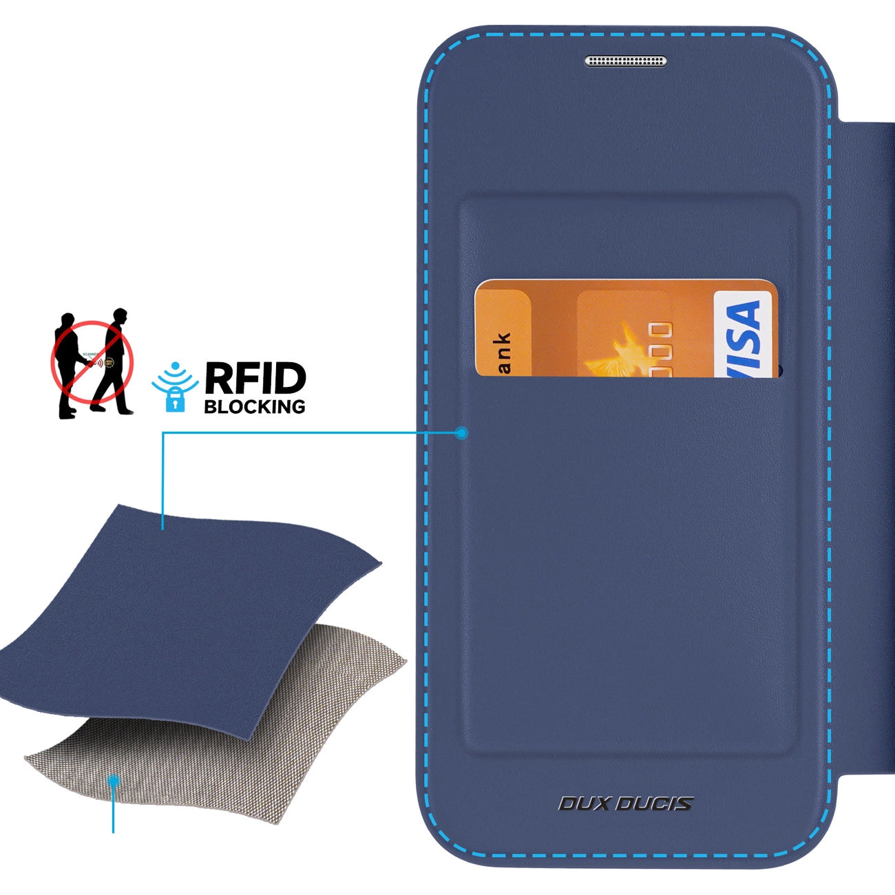Dux Ducis Skin X Pro case for Samsung S24+ with magnetic ring and flap - blue_12