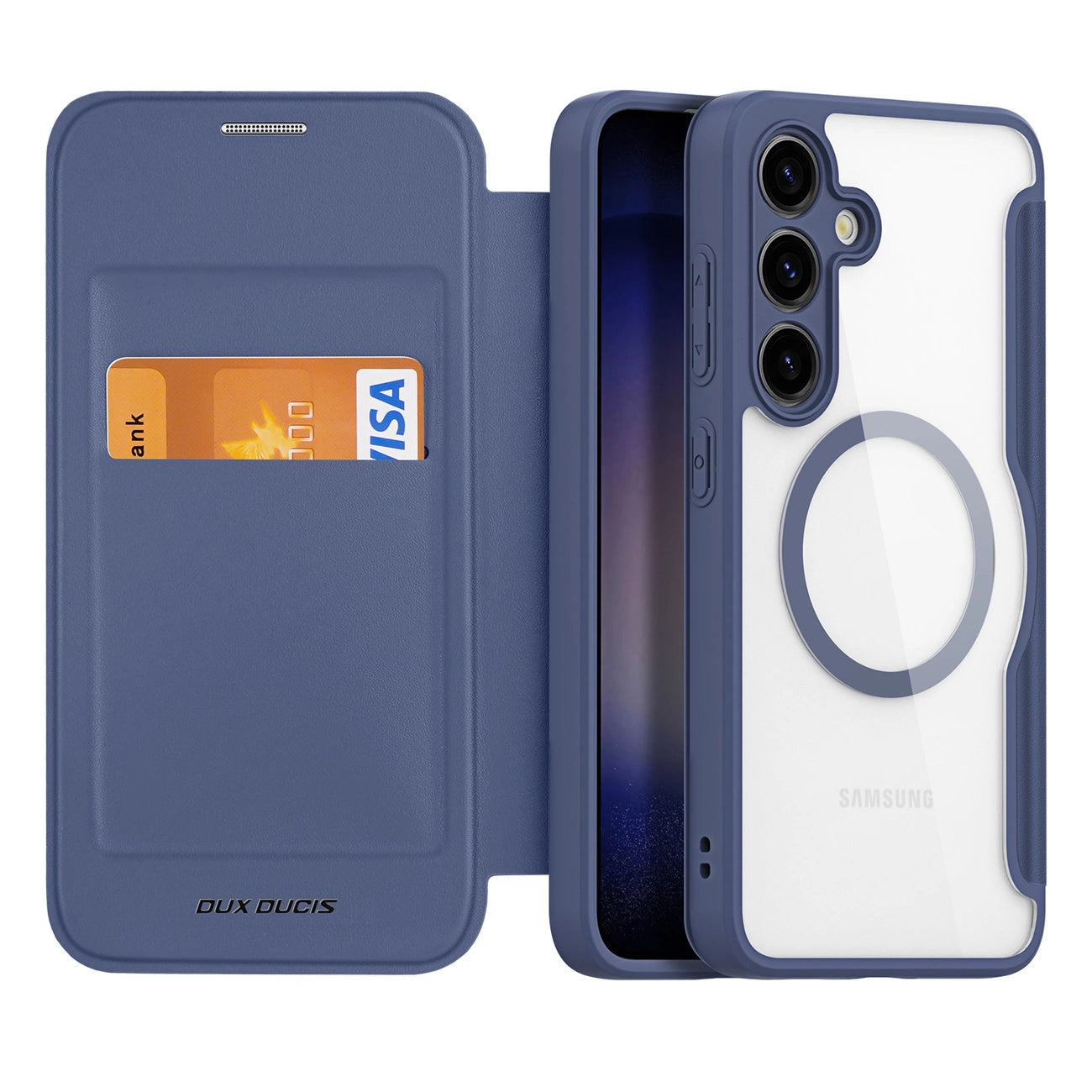 Dux Ducis Skin X Pro case for Samsung S24+ with magnetic ring and flap - blue_1