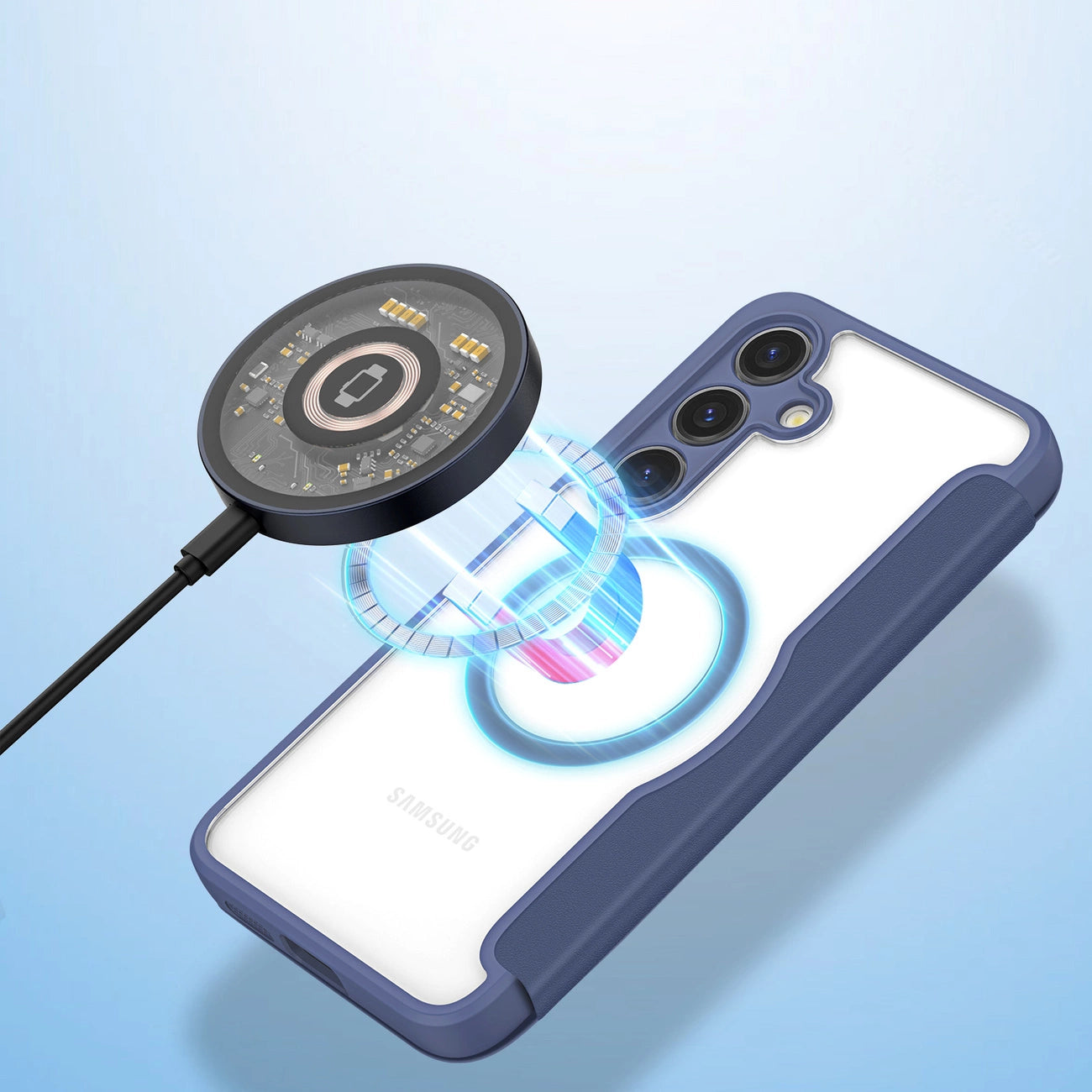 Dux Ducis Skin X Pro case for Samsung S24+ with magnetic ring and flap - blue_4