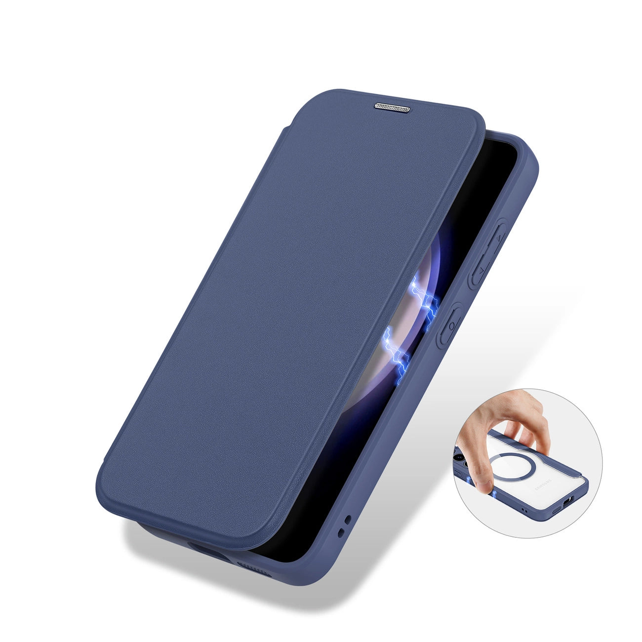 Dux Ducis Skin X Pro case for Samsung S24+ with magnetic ring and flap - blue_7
