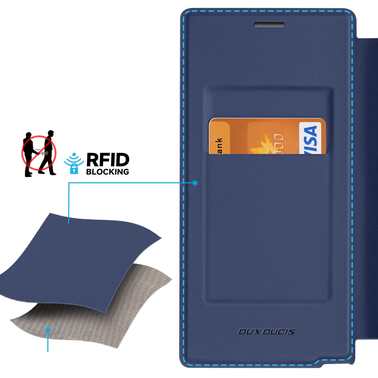 Dux Ducis Skin X Pro case for Samsung S24 Ultra with magnetic ring and flap - blue_12
