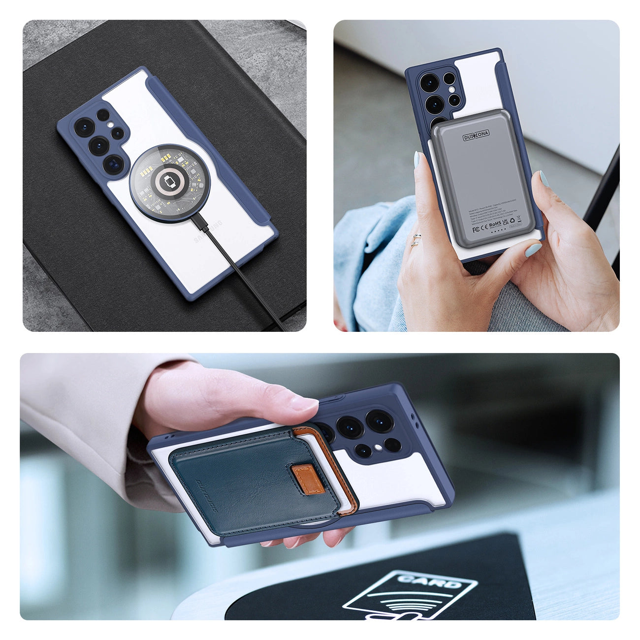 Dux Ducis Skin X Pro case for Samsung S24 Ultra with magnetic ring and flap - blue_5