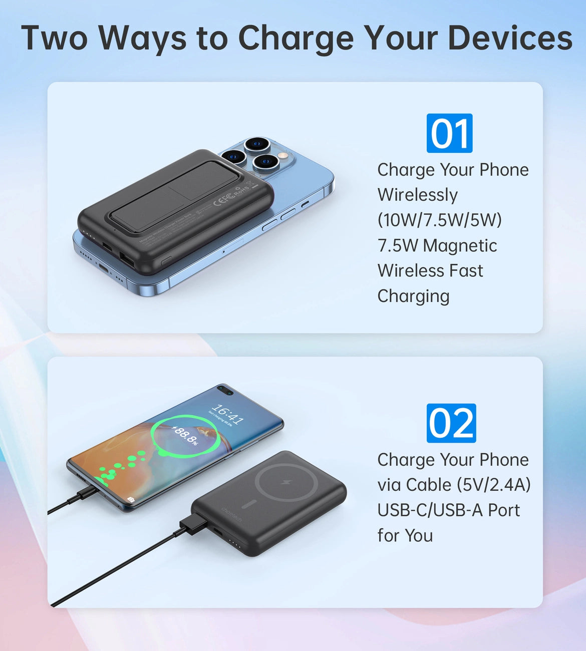Choetech B662 wireless MagSafe 5000mAh powerbank - black_4