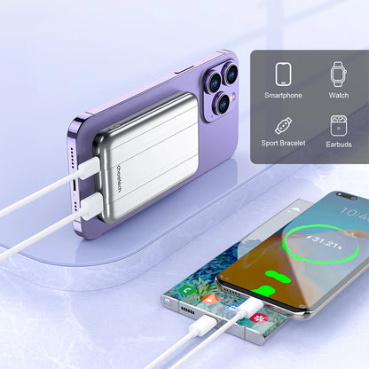 Choetech B655 mini wireless magnetic powerbank 5000mAh - silver_3
