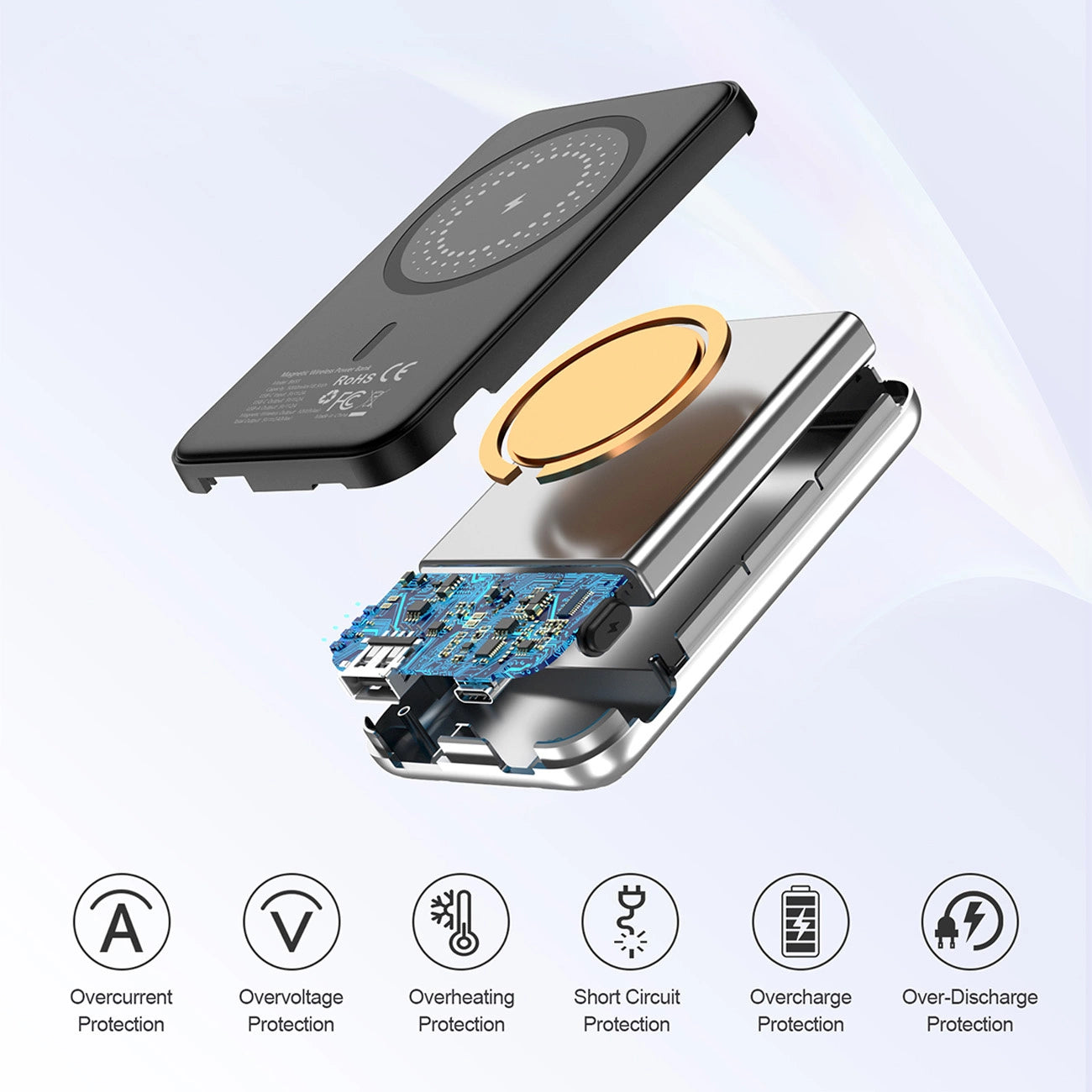 Choetech B655 mini wireless magnetic powerbank 5000mAh - silver_7