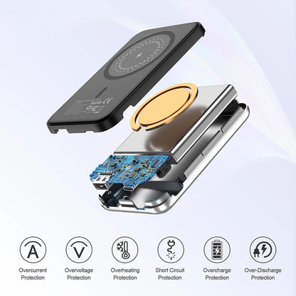 Choetech B655 mini wireless magnetic powerbank 5000mAh - silver_7