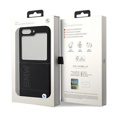 BMW Leather Hot Stamp case for Samsung Galaxy Z Flip 5 - black_7