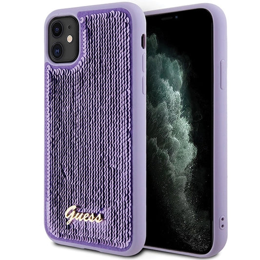 Guess Sequin Script Metal case for iPhone 11 / Xr - purple_0