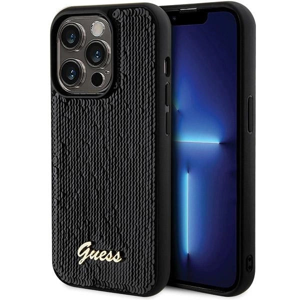 Guess Sequin Script Metal case for iPhone 13 Pro / 13 - black_0