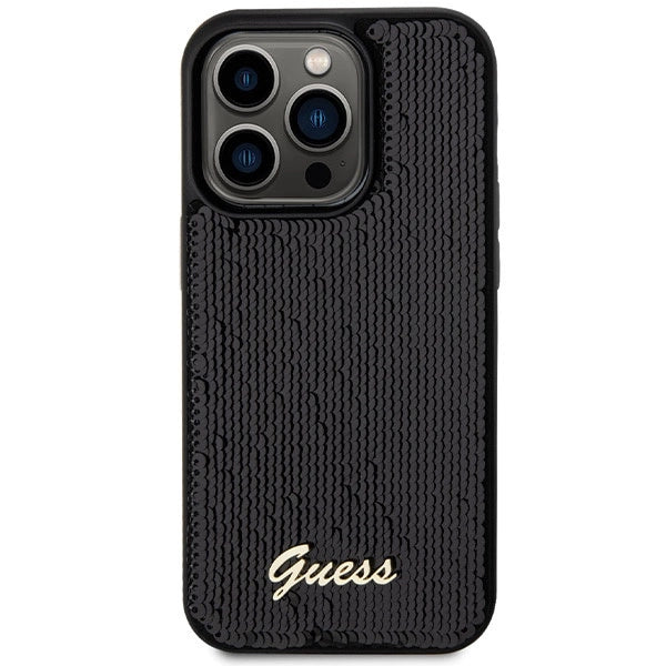 Guess Sequin Script Metal case for iPhone 13 Pro Max - black_2
