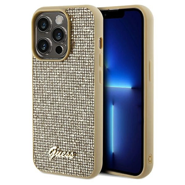 Guess Disco Metal Script case for iPhone 14 Pro - gold_0