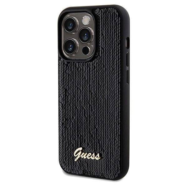 Guess Sequin Script Metal case for iPhone 14 Pro - black_1
