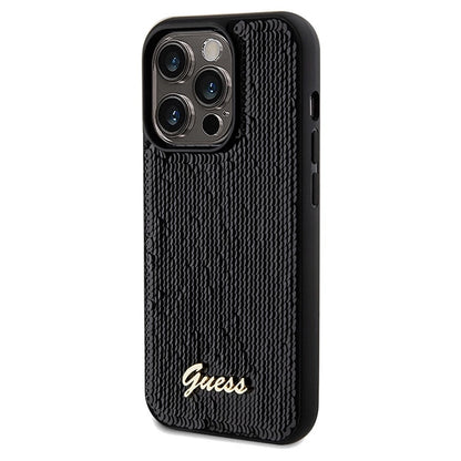 Guess Sequin Script Metal case for iPhone 14 Pro - black_1
