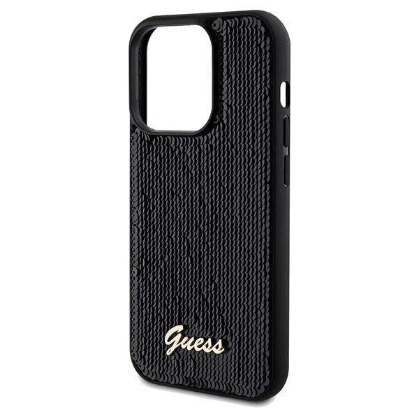 Guess Sequin Script Metal case for iPhone 14 Pro - black_5