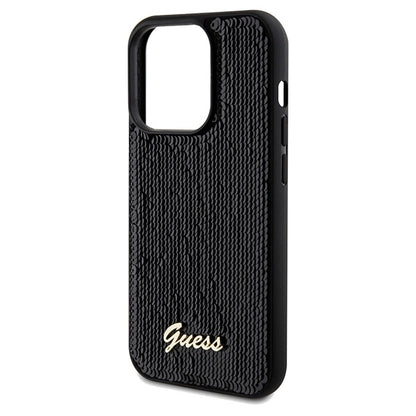 Guess Sequin Script Metal case for iPhone 14 Pro - black_5