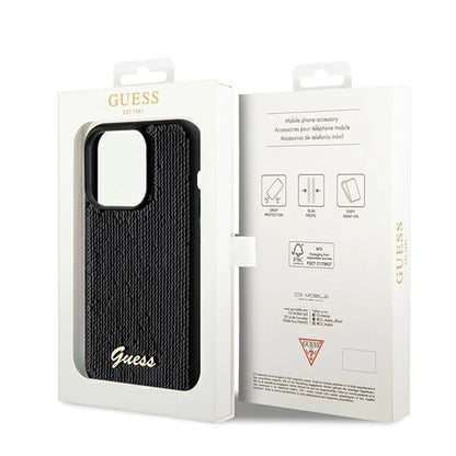 Guess Sequin Script Metal case for iPhone 14 Pro - black_7