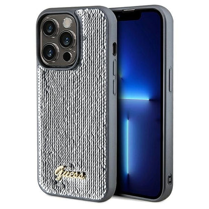 Guess Sequin Script Metal case for iPhone 14 Pro - silver_0