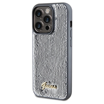 Guess Sequin Script Metal case for iPhone 14 Pro - silver_1