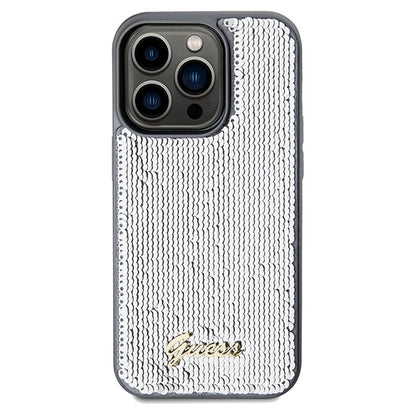 Guess Sequin Script Metal case for iPhone 14 Pro - silver_2