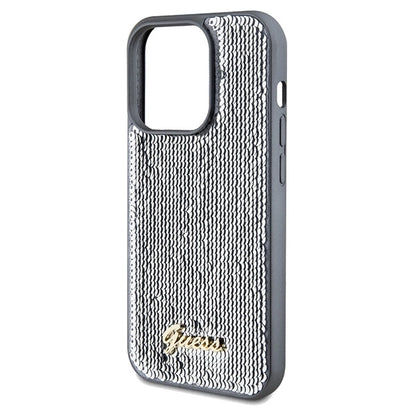 Guess Sequin Script Metal case for iPhone 14 Pro - silver_5
