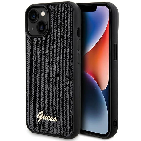 Guess Sequin Script Metal case for iPhone 14 / 15 / 13 - black_0