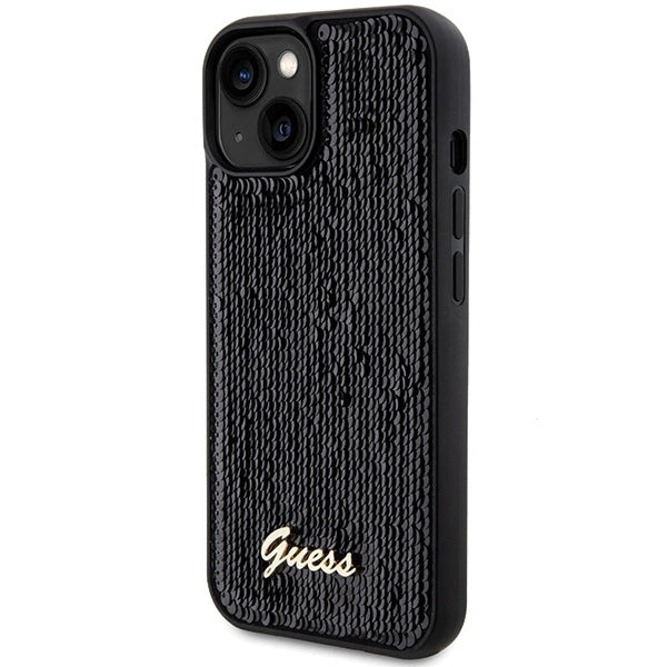 Guess Sequin Script Metal case for iPhone 14 / 15 / 13 - black_1